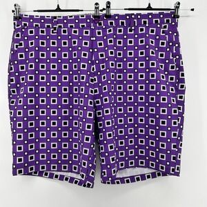 Hreski Shorts Mens 44 X 9 Purple Square Chino Golf Loud Dadcore Casual